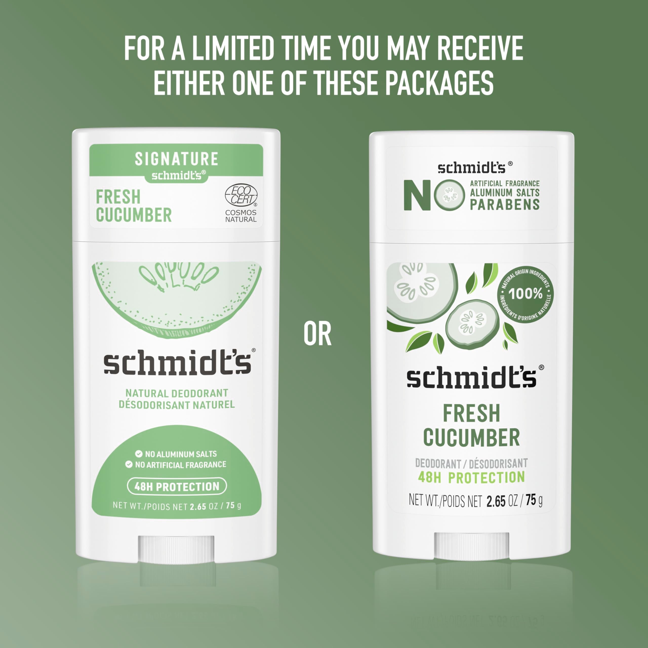Schmidt's Déodorant ingrédients naturels : formulation douce à bases d'huiles végétales
