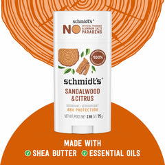Déodorant naturel Santal Bois Citrus avec menthe, stick prêt à l’emploi.
