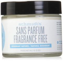 Schmidt's Déodorant Naturel Sans Parfum dans un pot-verre, application précise et directe.
