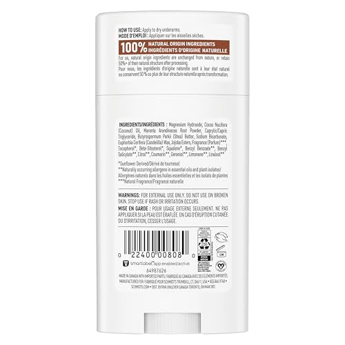 Emballage Schmidt's Santal Bois, déodorant naturel sans aluminium et certifié végane.