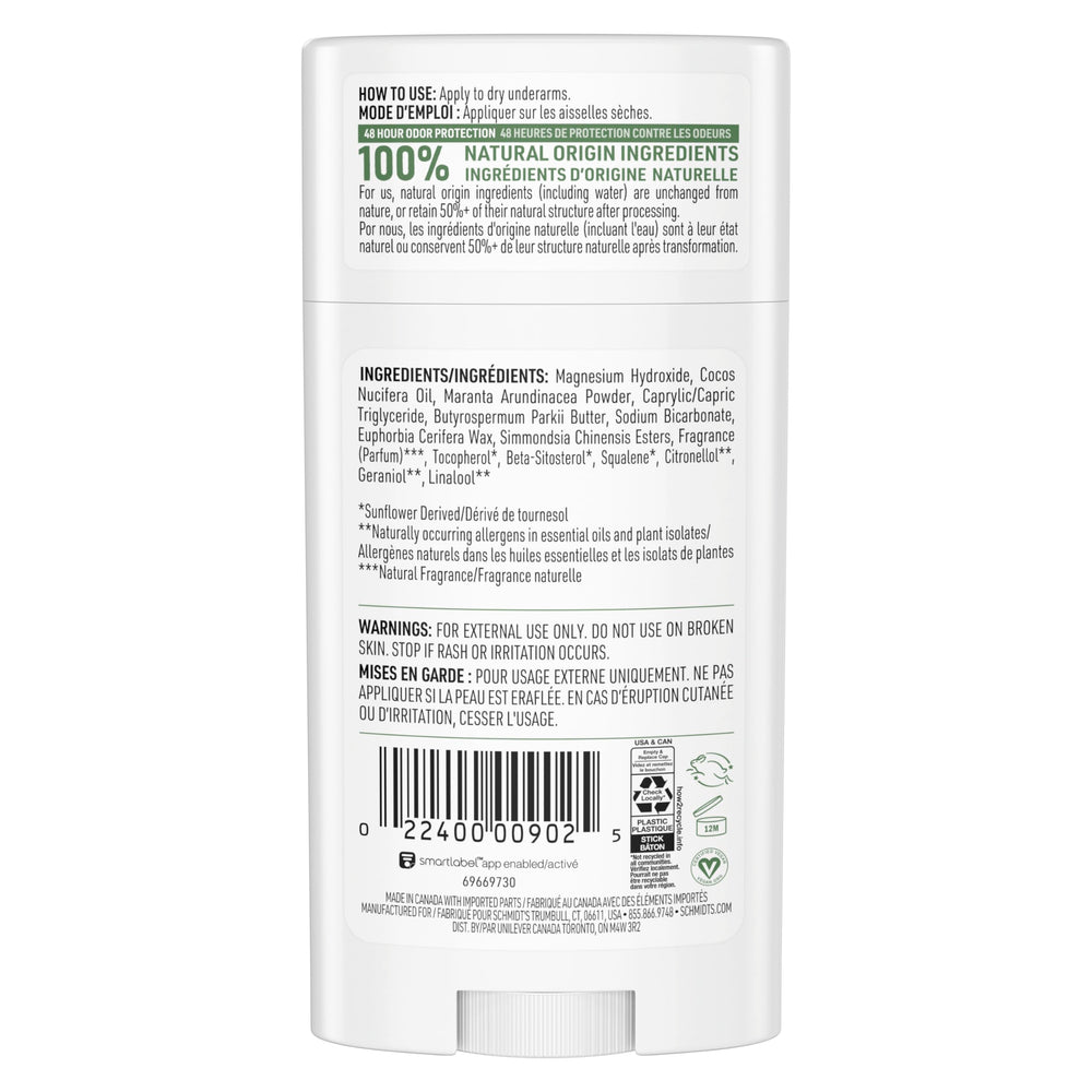 Schmidt's Déodorant 24h : protection efficace contre les odeurs sans aluminium
