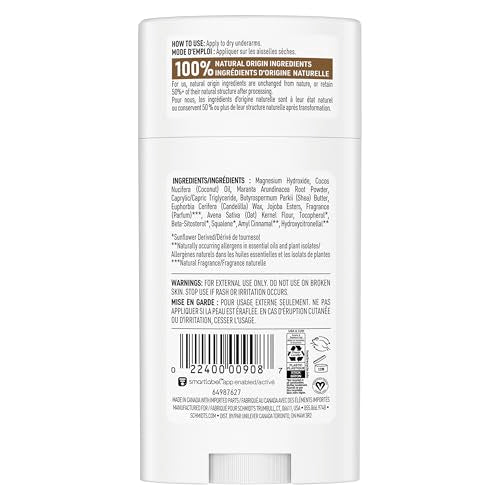 Schmidt's déodorant vanille lait d'avoine, application quotidienne douce et non grasse.