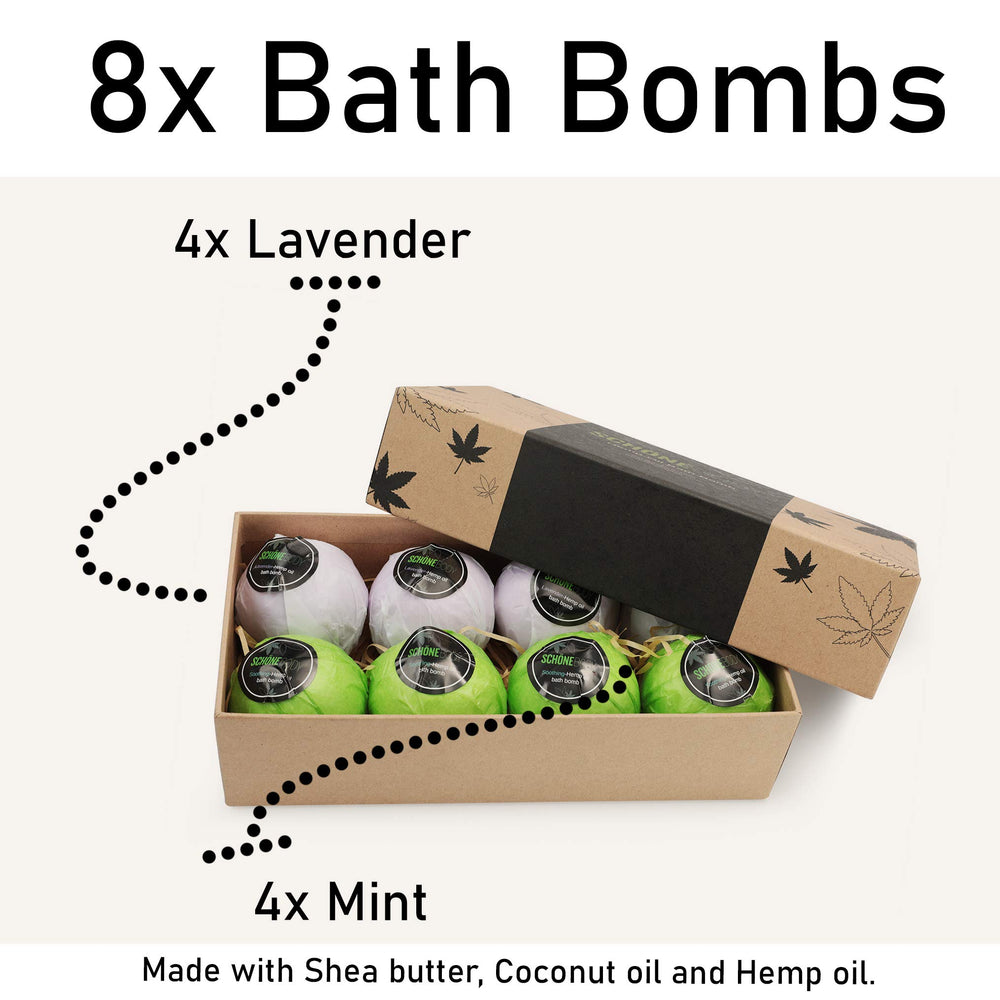 Schone Body bombes bain chanvre menthe: sensation rafraîchissante et détente.