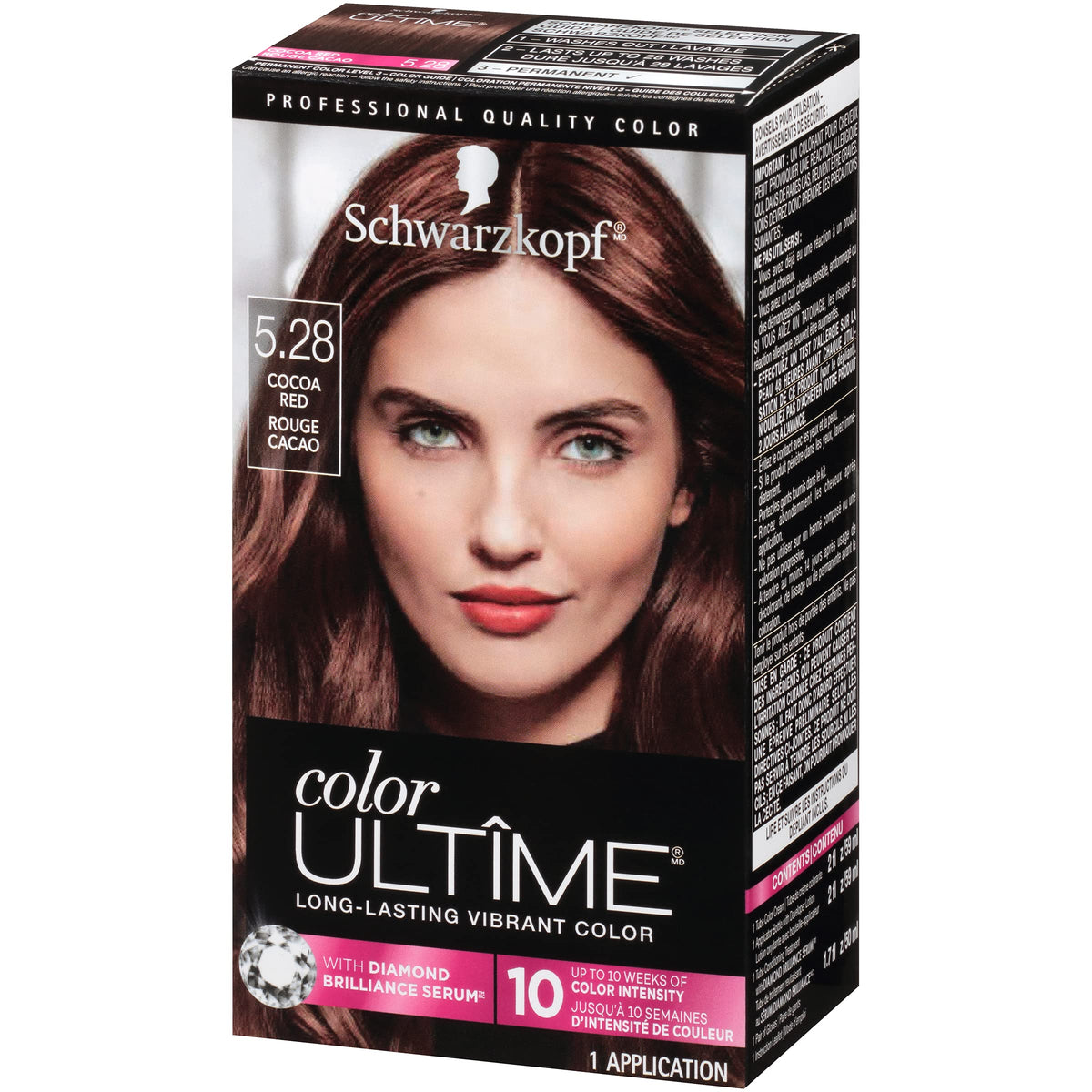 Schwarzkopf Color Ultime creme colorante 5.28 cacao rouge offre couleur intense et durable.
