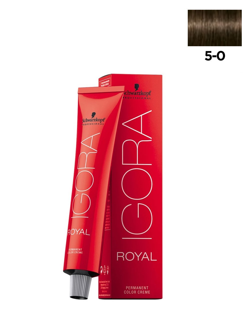 Schwarzkopf Igora Royal 5-0 brun clair naturel, flacon de 60 ml pour coloration naturelle.