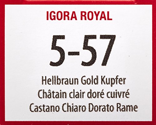 Igora Royal 5-57 résultat couleur brun doré cuivre sur cheveux.