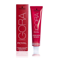 Schwarzkopf Igora Royal Color Creme 4-6 sur cheveux, couverture forte et éclat durable.