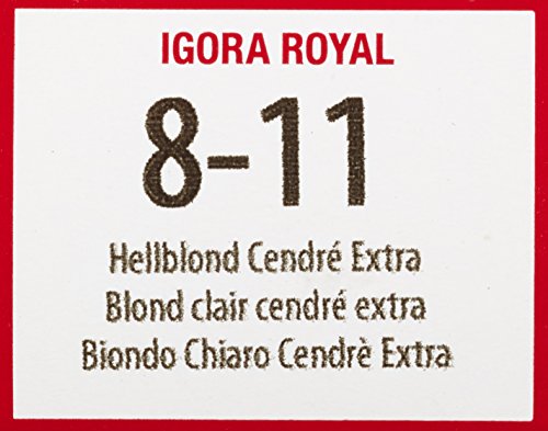 Schwarzkopf Igora Royal Matte Ash 8-11 couleur uniforme et durable après lavage.