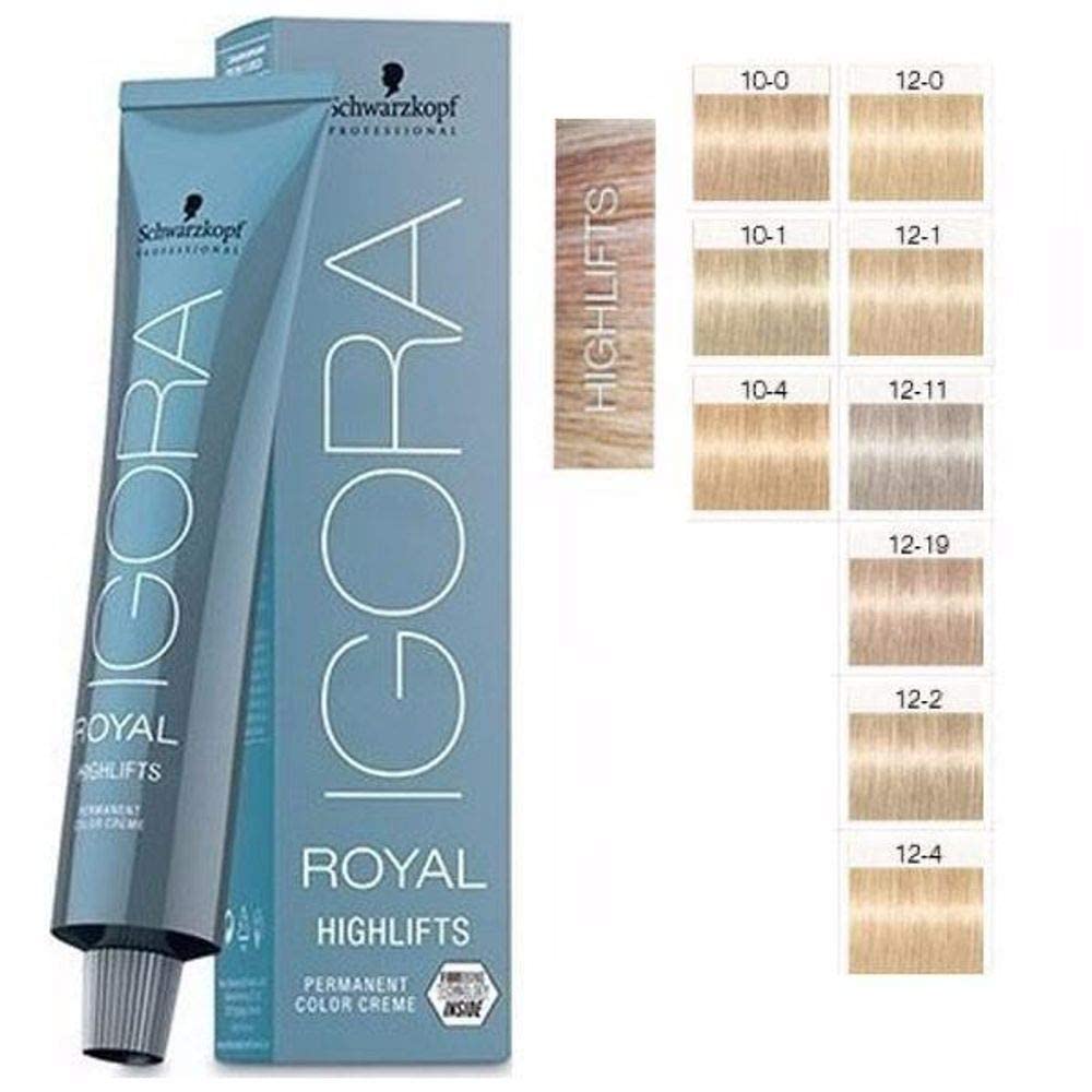 Palette de nuances blond froid Igora Royal 12-19 pour un rendu cendré violet subtil.