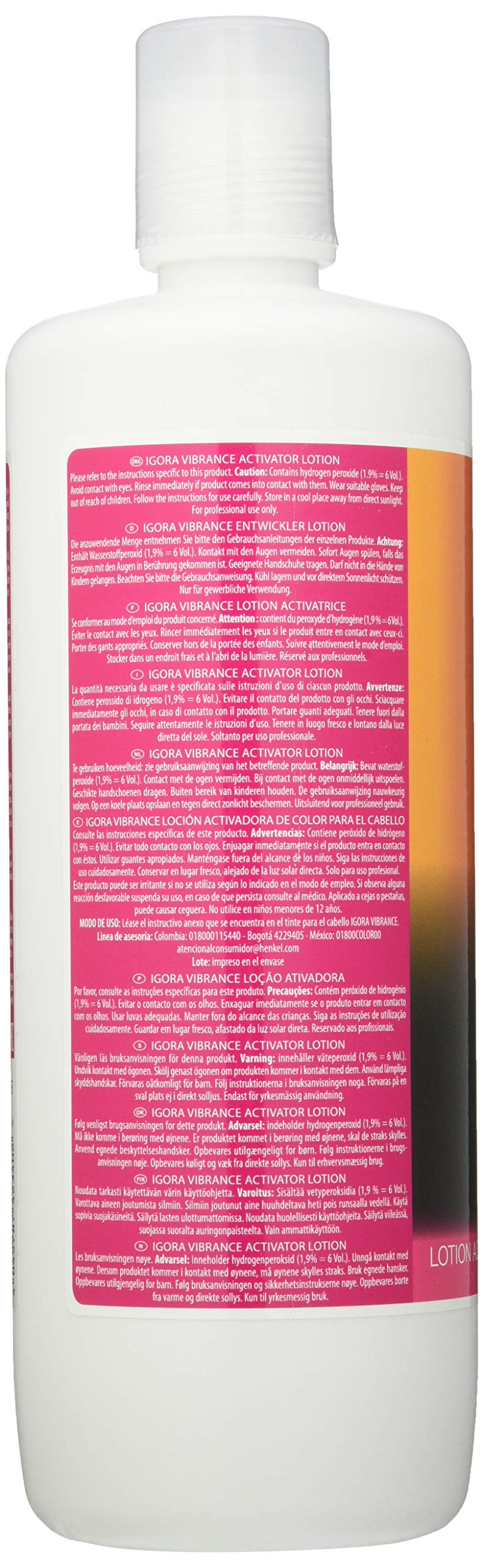 Schwarzkopf Igora Royal Vibrance Activating Lotion with thickener for controlled, fast mixing.