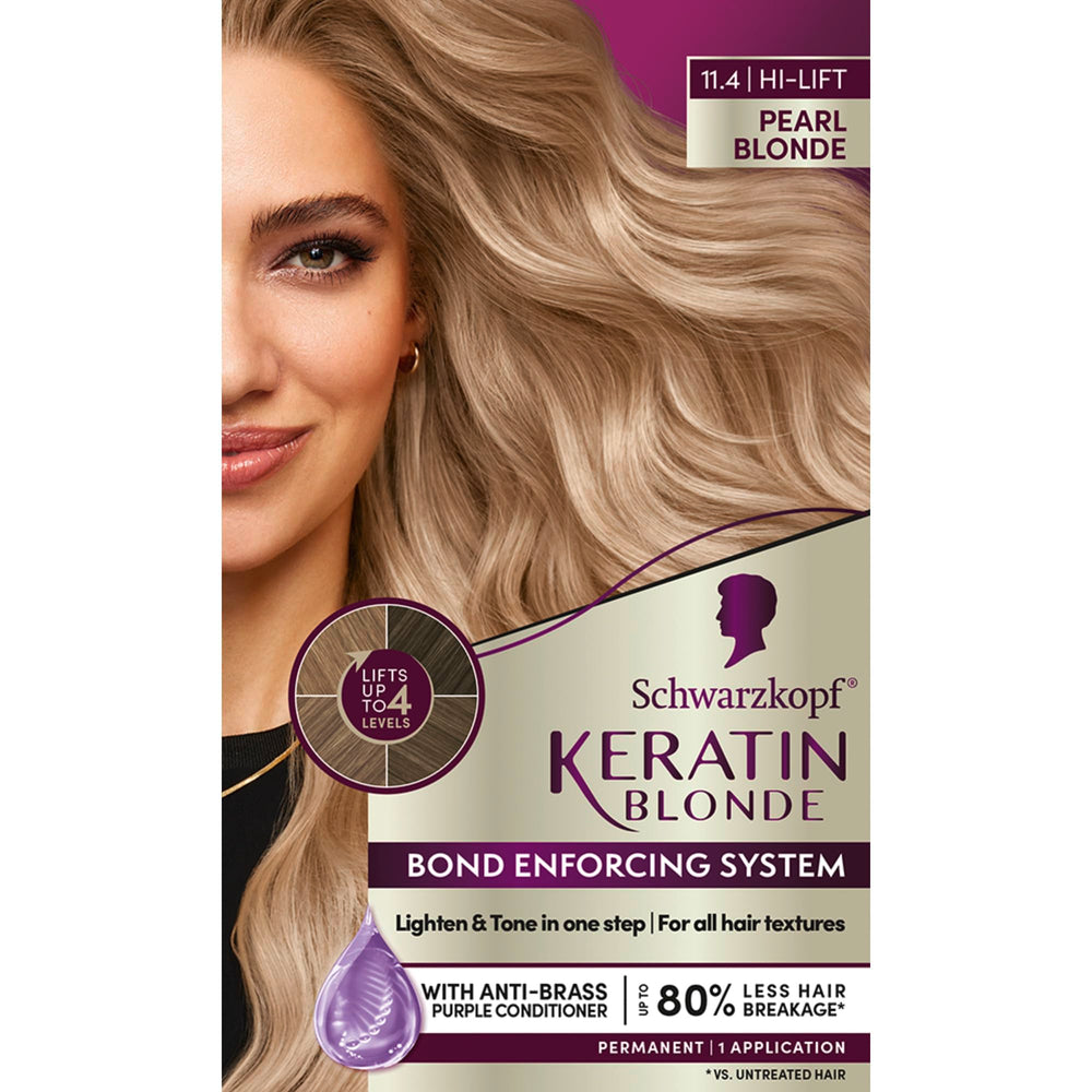 Schwarzkopf Keratin Blond – coloration crème, blond lumineux et durable.