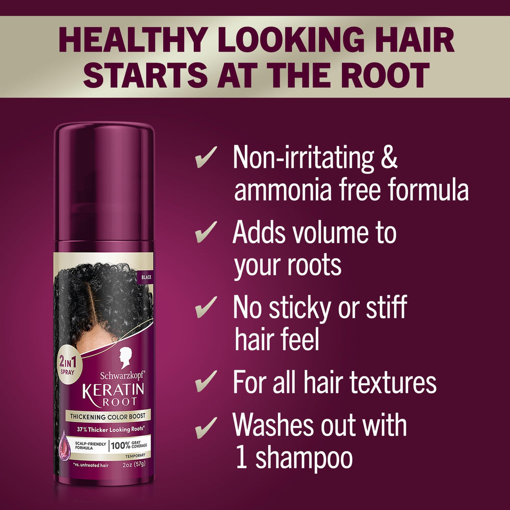Schwarzkopf Keratin Root Spray: couverture instantanée des racines grises.