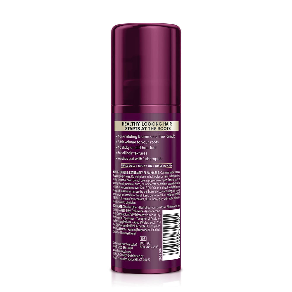 Schwarzkopf Keratin Root Spray: séchage rapide sans résidu.