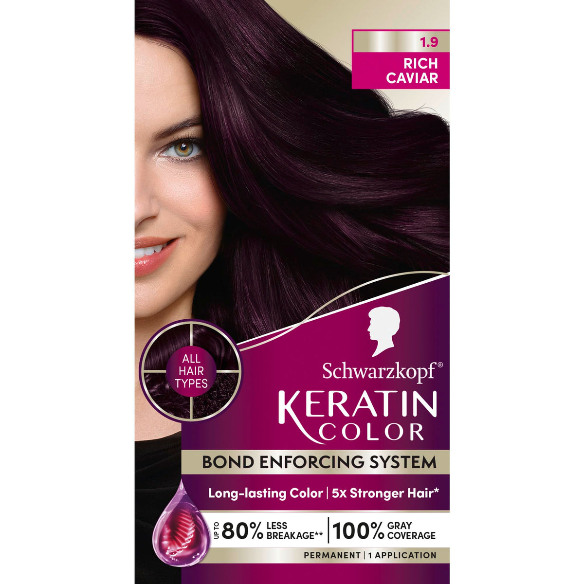 Schwarzkopf Keratine Color Rich Caviar – applicateur pour une application précise et propre