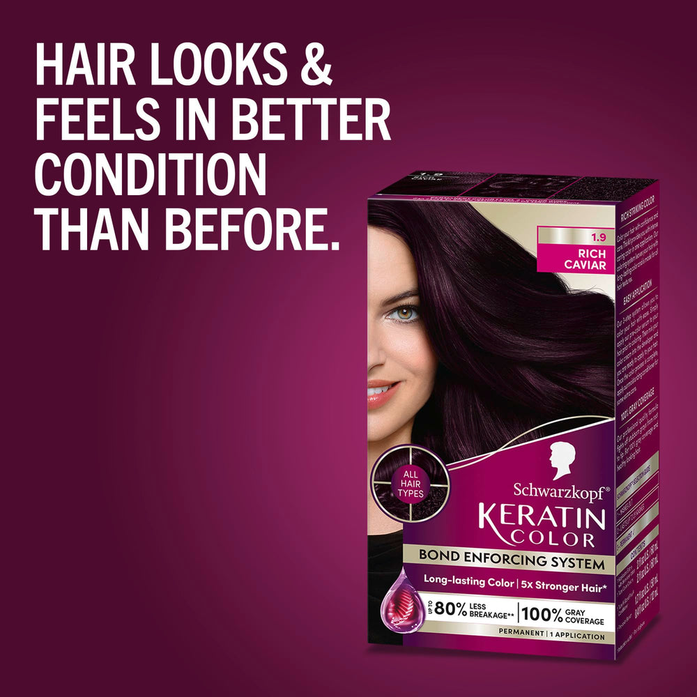 Schwarzkopf Keratine Color Rich Caviar – kit tout-en-un pour coloration à domicile