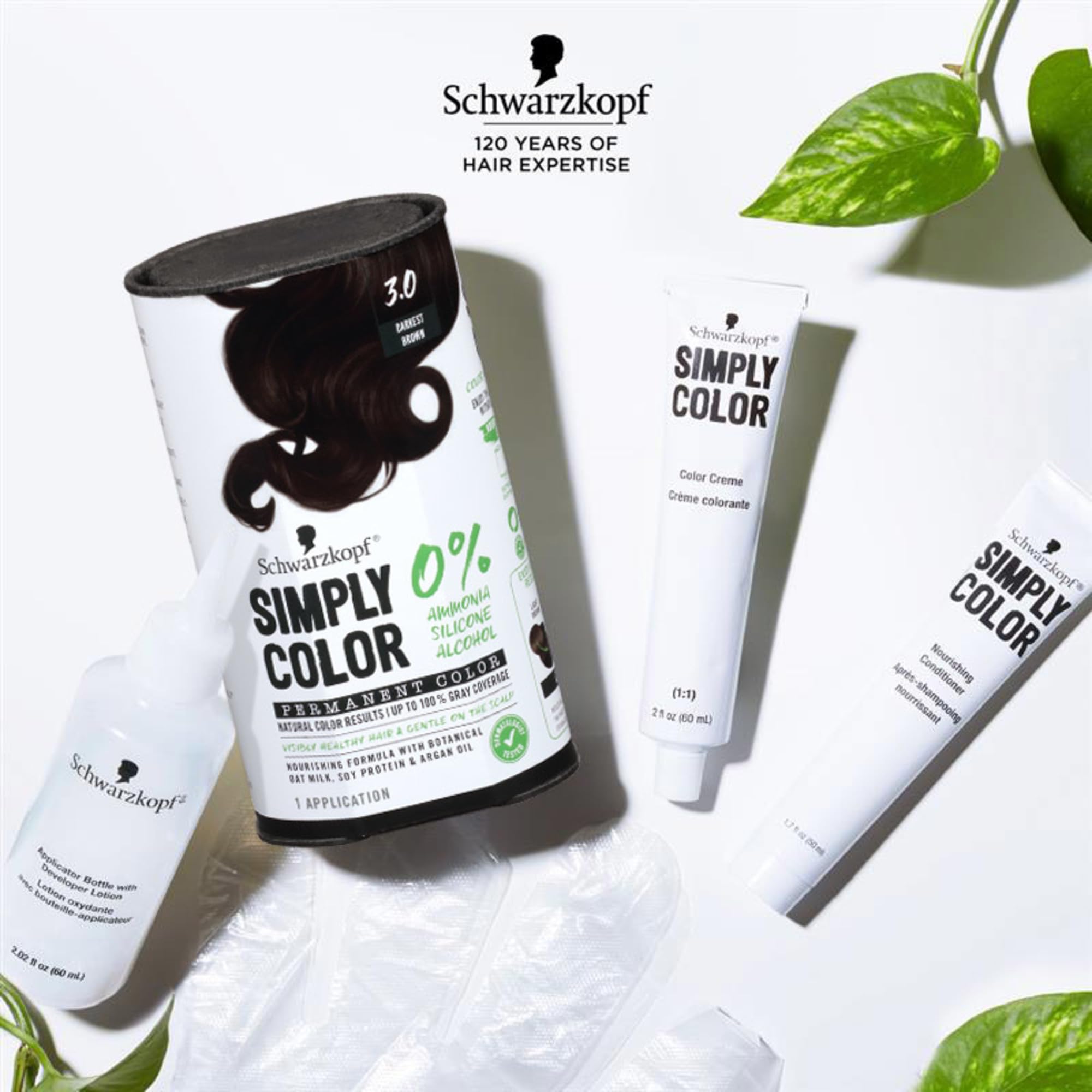 Emballage Schwarzkopf Simply Color et flacon pour coloration a domicile.