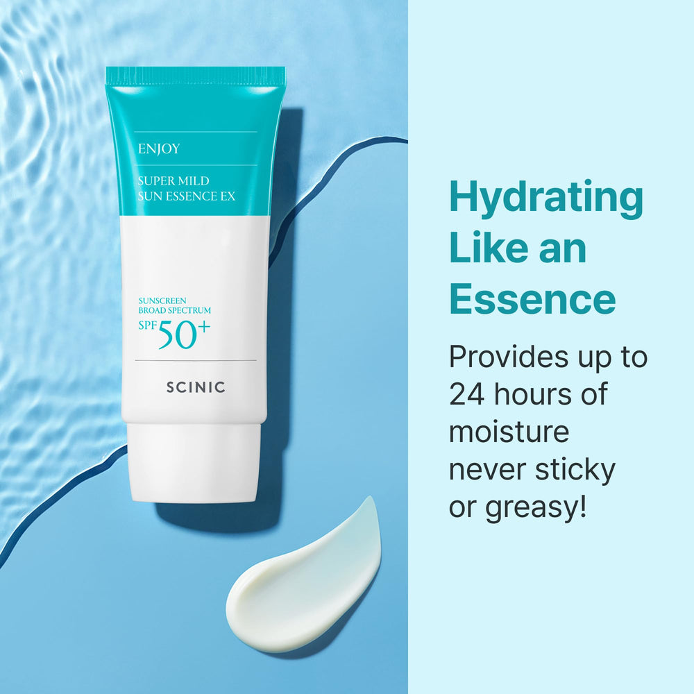 SCINIC Enjoy Sun Essence SPF50+ protection UV quotidienne.