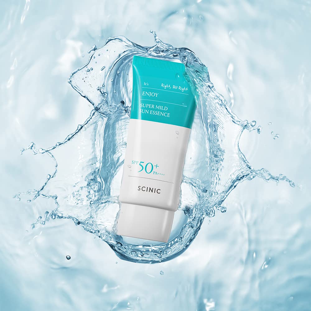 Ensemble 2x50 ml de SCINIC Enjoy Sun Essence, pratique pour voyage.