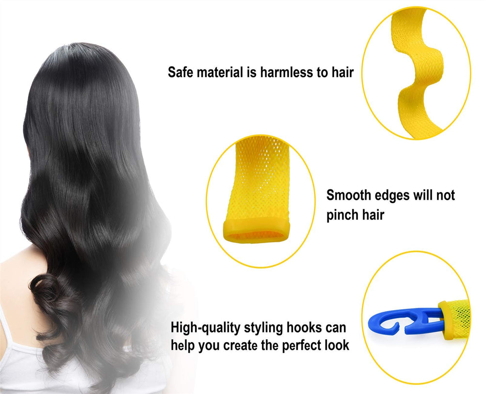 SCNWQ boucles ondulées 16 pouces rose adaptées pour cheveux fins et épais