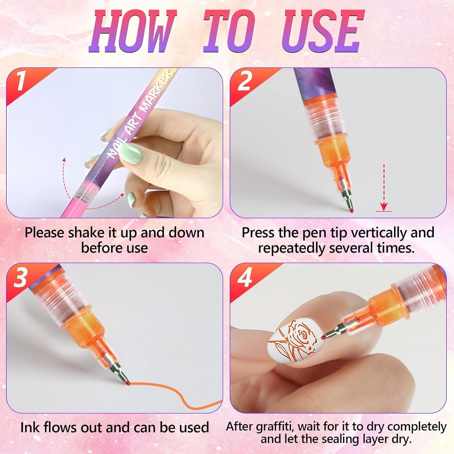 ScontLuy stylo déco ongles durable, résistance à l'eau et chaleur