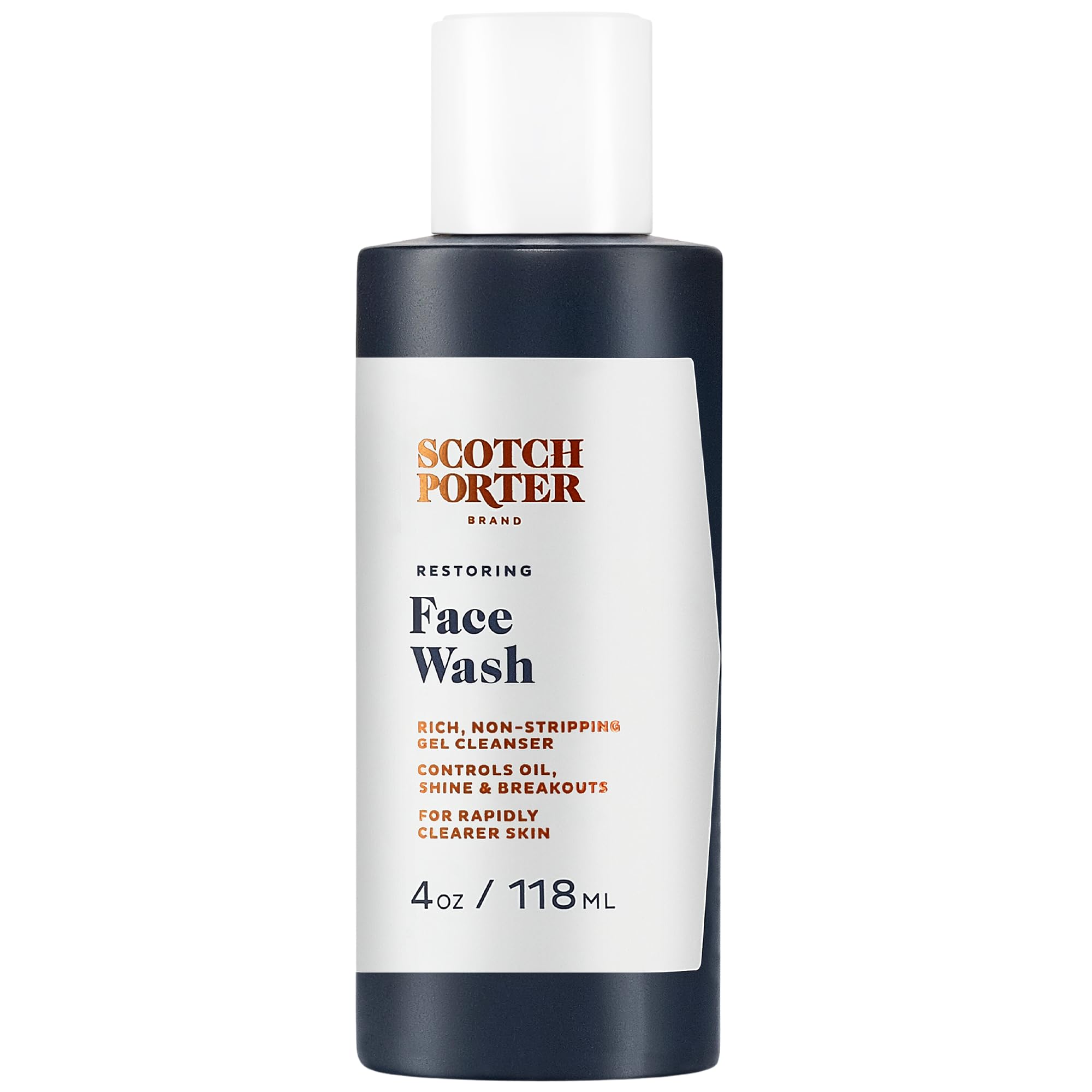 Scotch Porter, flacon lavage visage, 118 ml, pour une peau éclatante.