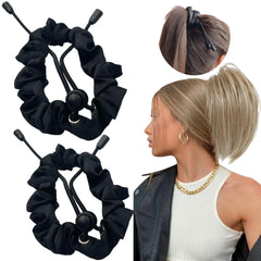 Scrunchie satin 2pieces afro-puff: parfait pour afro puff sans tiraillement