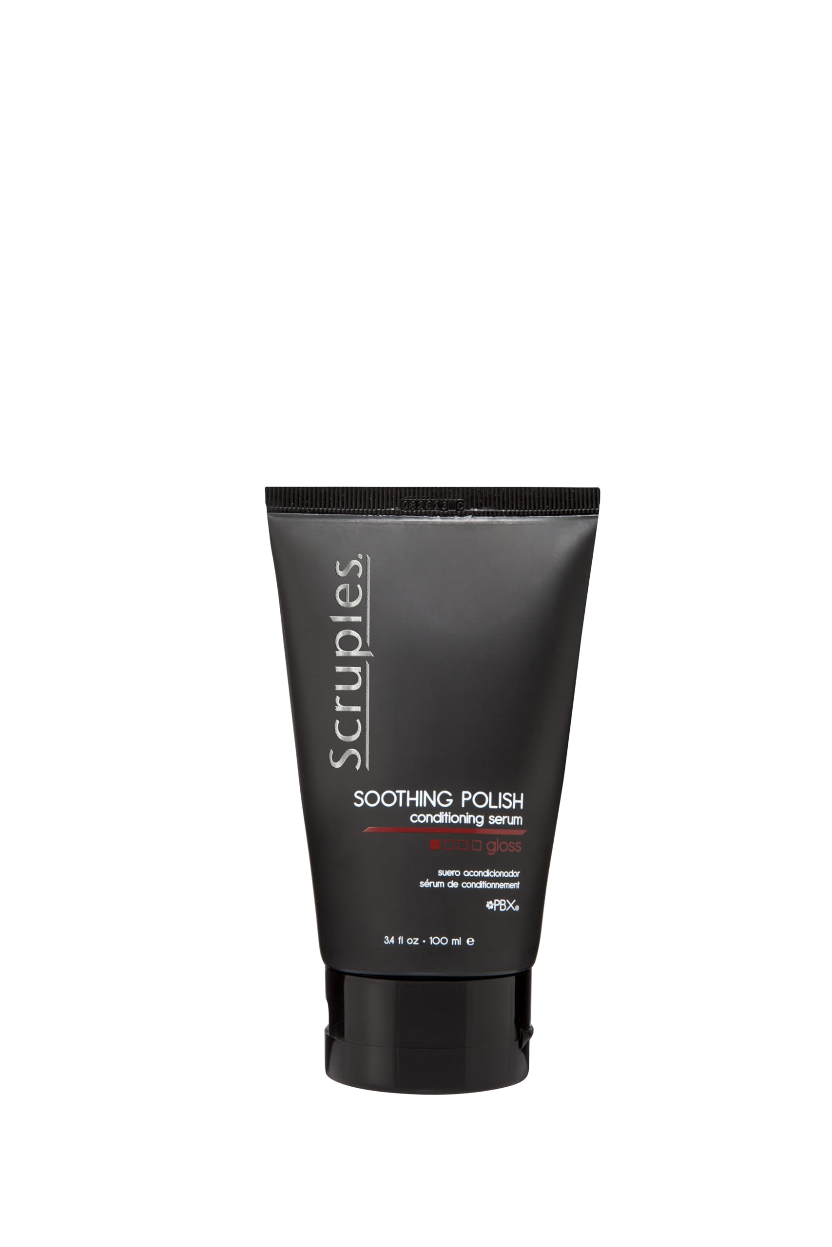 Scruples Sérum polissant apaisant pour cheveux, apporte brillance et contrôle des frisottis.