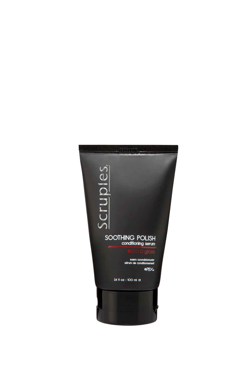 Scruples Sérum polissant apaisant pour cheveux, apporte brillance et contrôle des frisottis.