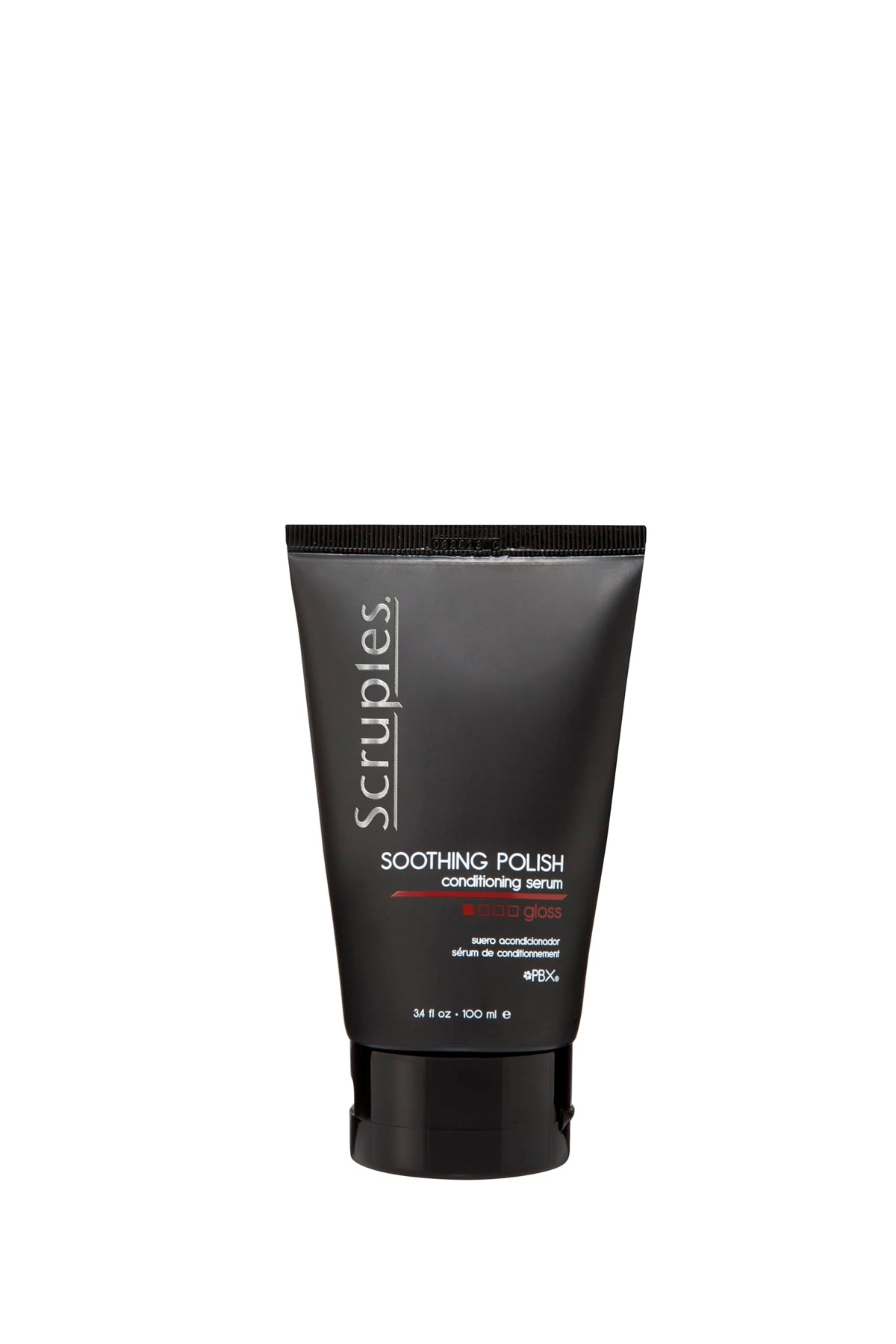 Scruples Sérum polissant apaisant pour cheveux, apporte brillance et contrôle des frisottis.