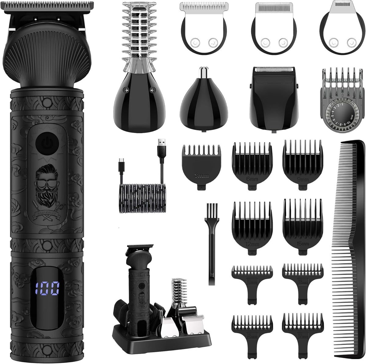 Tondeuse barbe Scttomon vue avant pour un rasage précis.