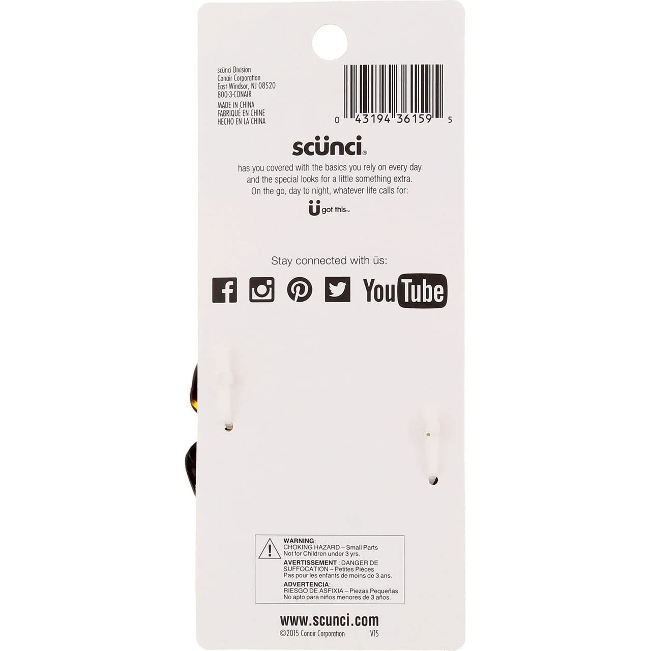Clip pieuvre Scunci 8 cm, huit dents interverrouillées pour une prise solide.