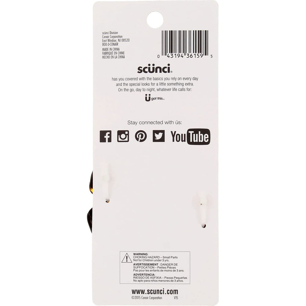 Clip pieuvre Scunci 8 cm, huit dents interverrouillées pour une prise solide.