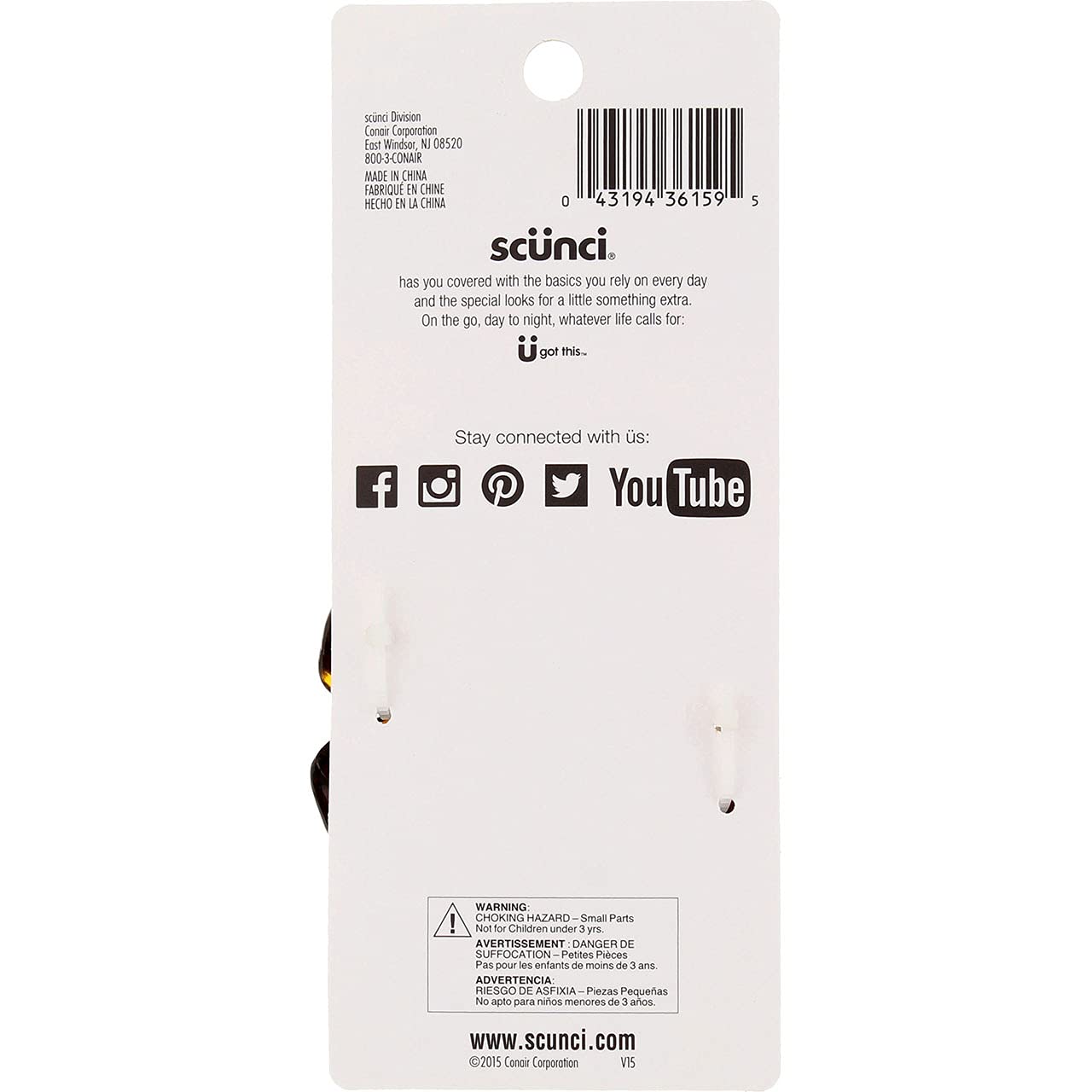 Clip pieuvre Scunci 8 cm, maintien efficace pour cheveux épais.