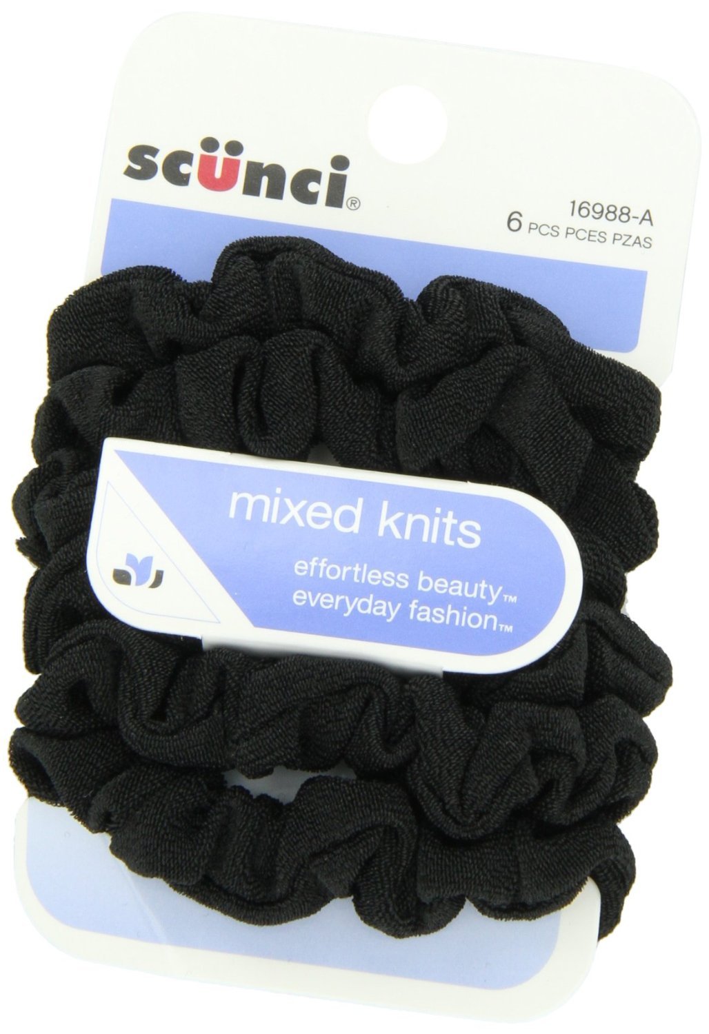 Scunci Effortless Beauty mini-torsades noires, transition rapide du jour à la soirée