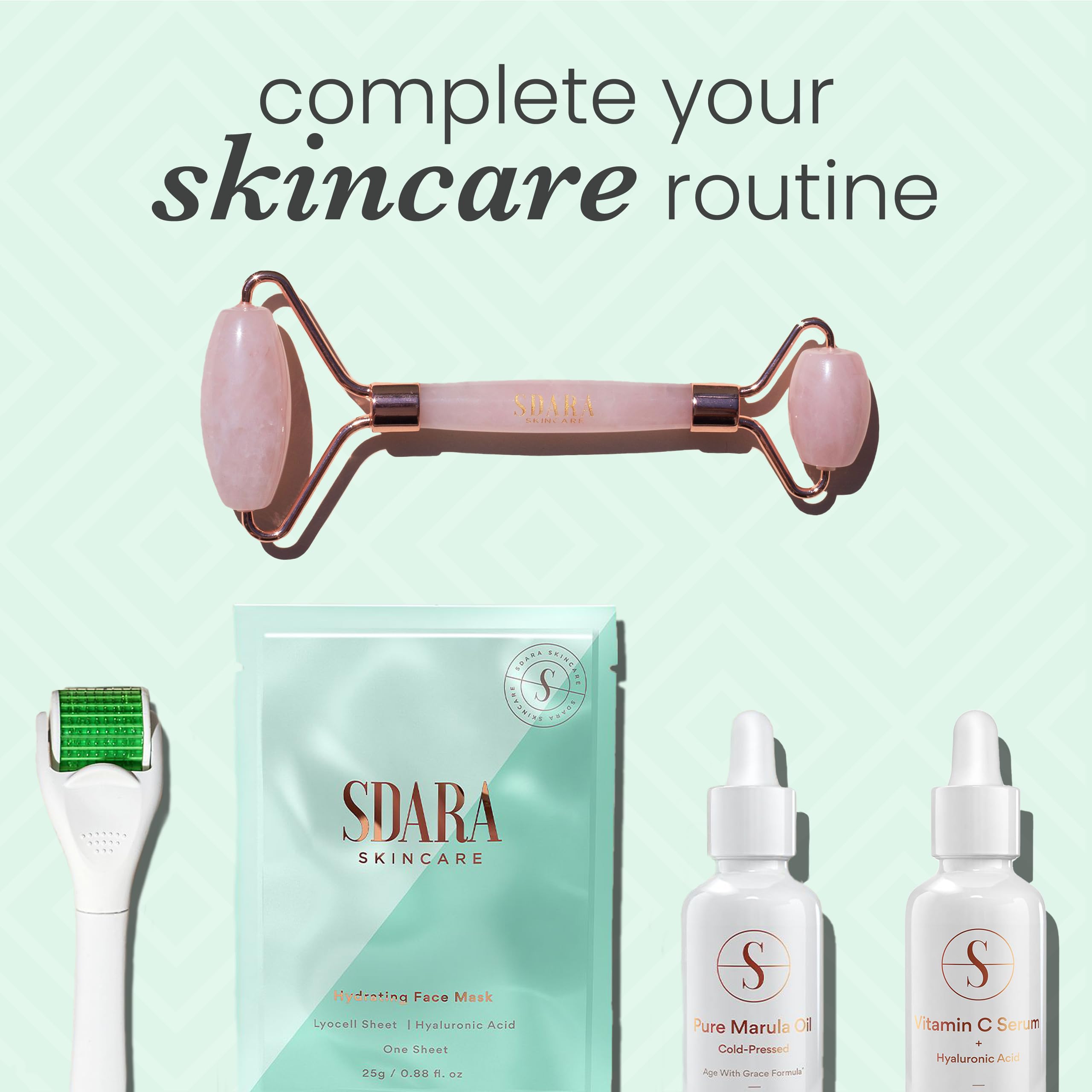 Sdara Skincare Derma Roller Compact Portable, facile à emporter