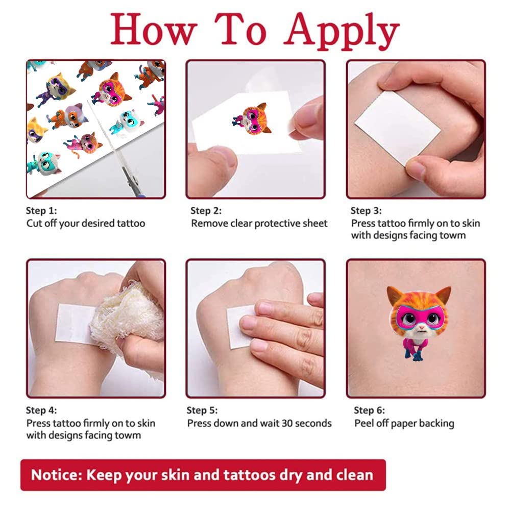 SDONY Super Chats – tatouages décoratifs pour objets et jouets.