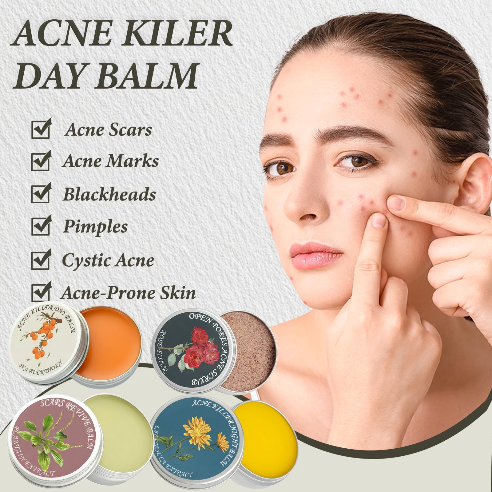 Baume SDXJIOGE rougeurs-visage: apaise les irritations et calme la peau.