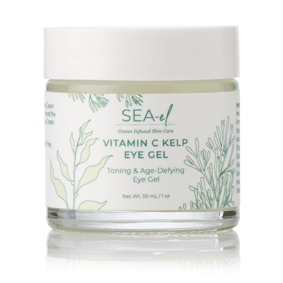 Sea-El Gel Yeux vitamine C: bouteille montrant le soin ciblé pour regard lumineux