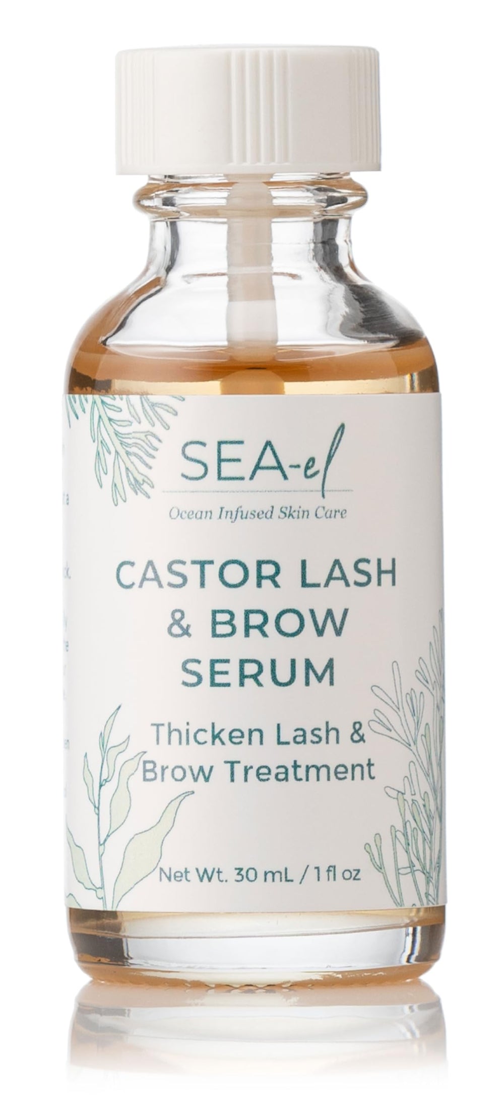 Sea-el Sérum Castor pour Cils et Sourcils, bouteille 1 oz prête à l’utilisation.