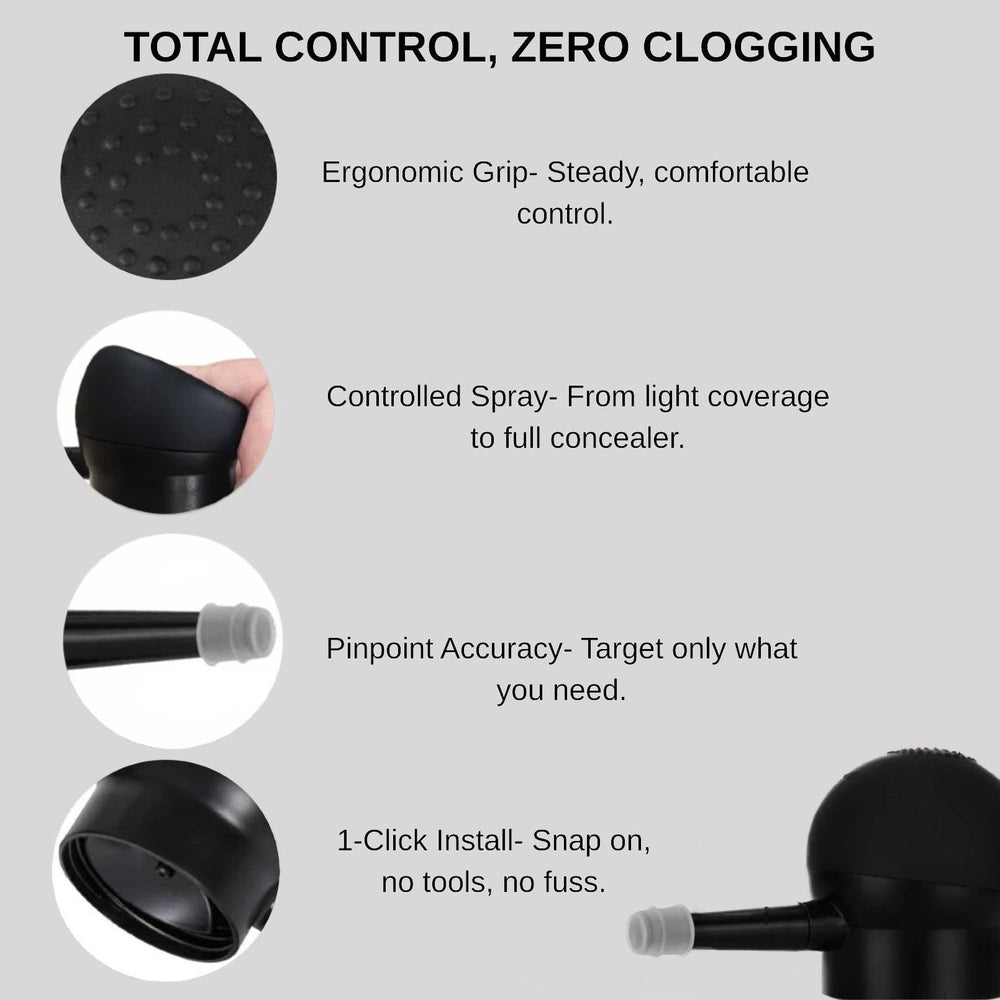 Seaboll hair fibers precision nozzle enables targeted beard and hairline filling.