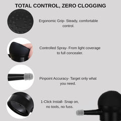 Seaboll hair fibers precision nozzle enables targeted beard and hairline filling.