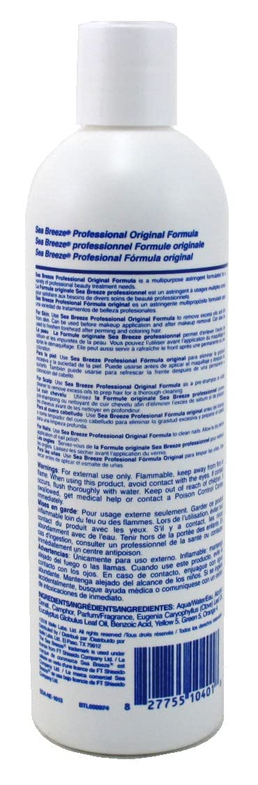 Application ciblée sur cuir chevelu et peau avec Sea Breeze Astringent pour éliminer l'excès de sébum.