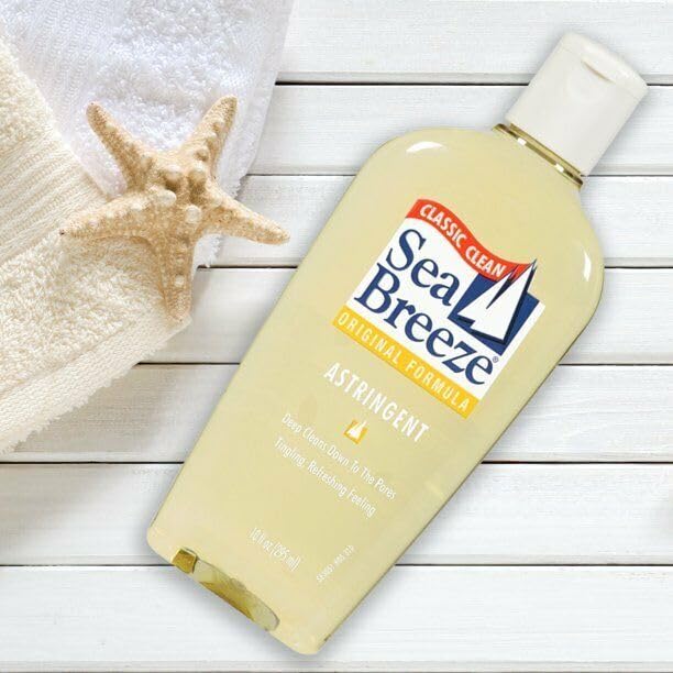 Sea Breeze Astringent Original apply on face for quick refreshing cleanse