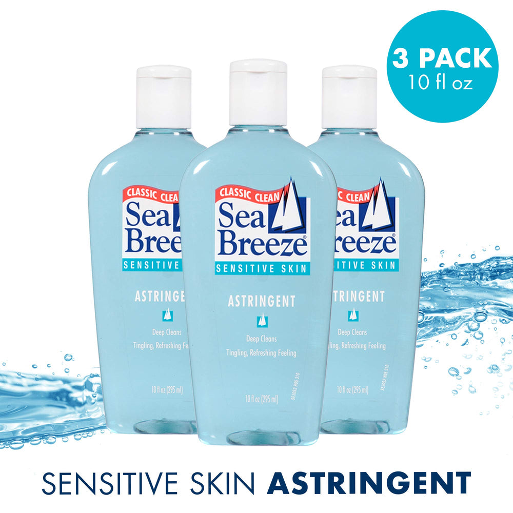 Emballage Seabreeze kit soin visage sensible en gros plan.