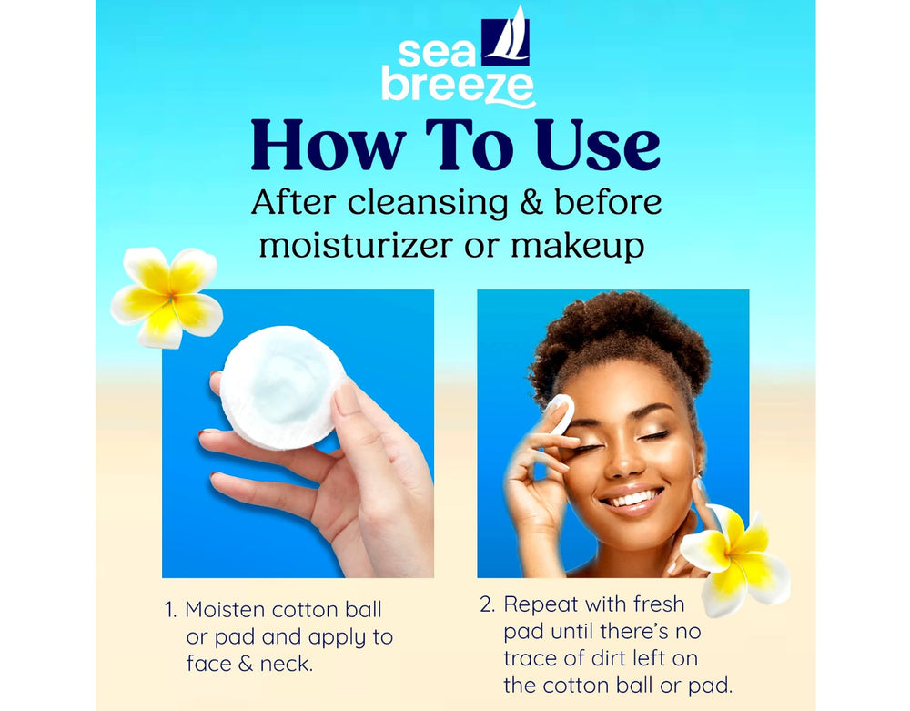 rituel soin visage quotidien avec le tonique Seabreeze