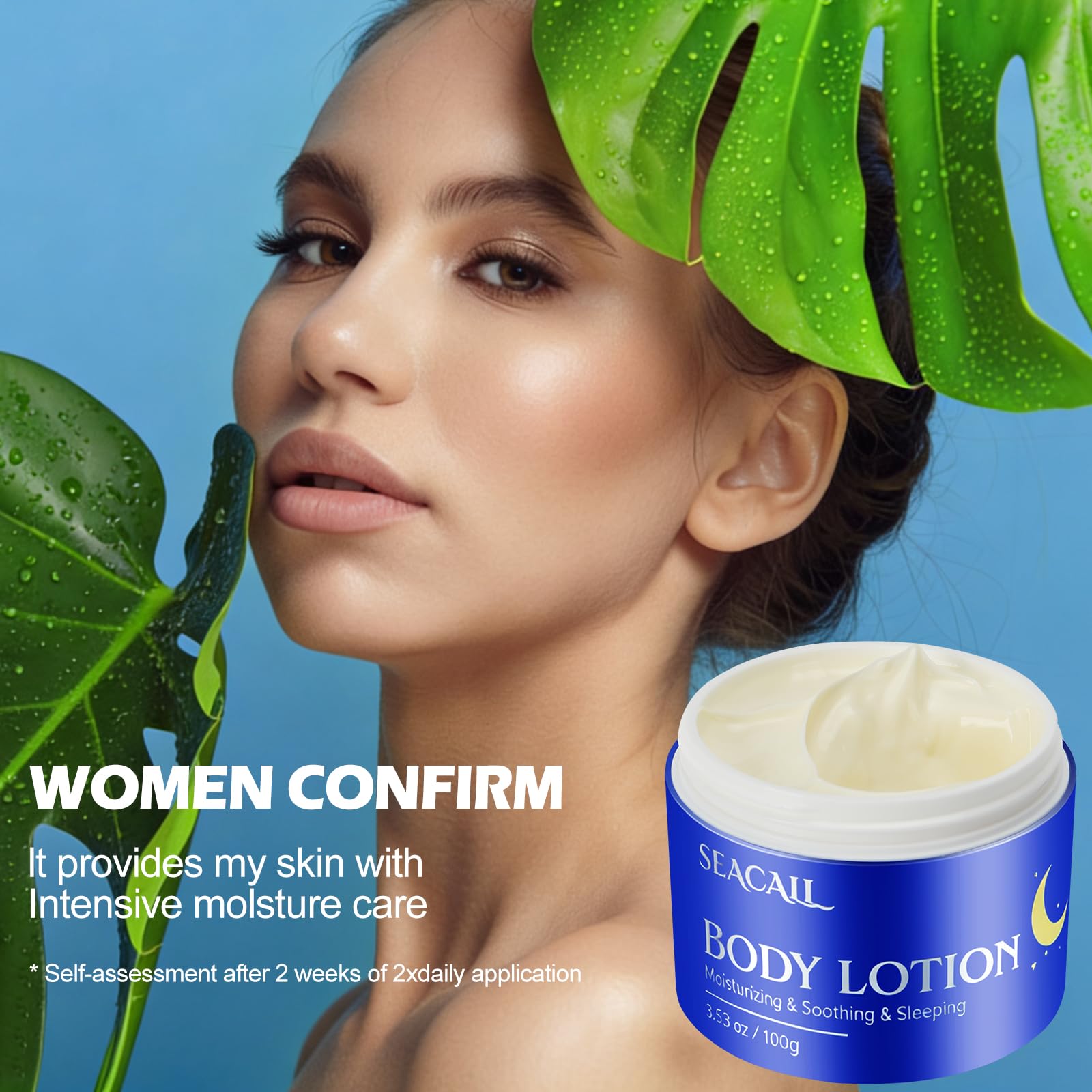 Lotion corps Seacall - emballage design simple et pratique.
