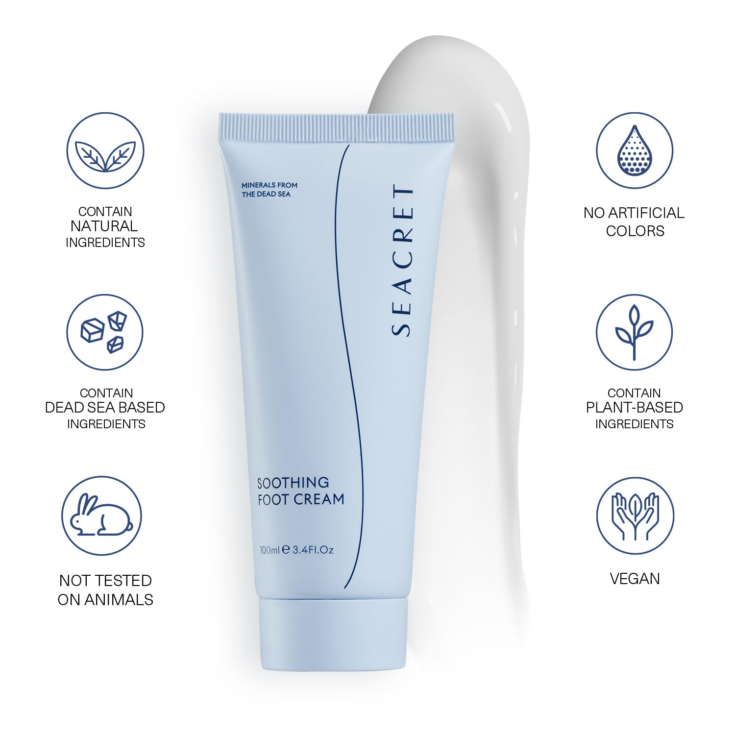 SEACRET crème-pieds sans fragrance, douceur naturelle et pureté.