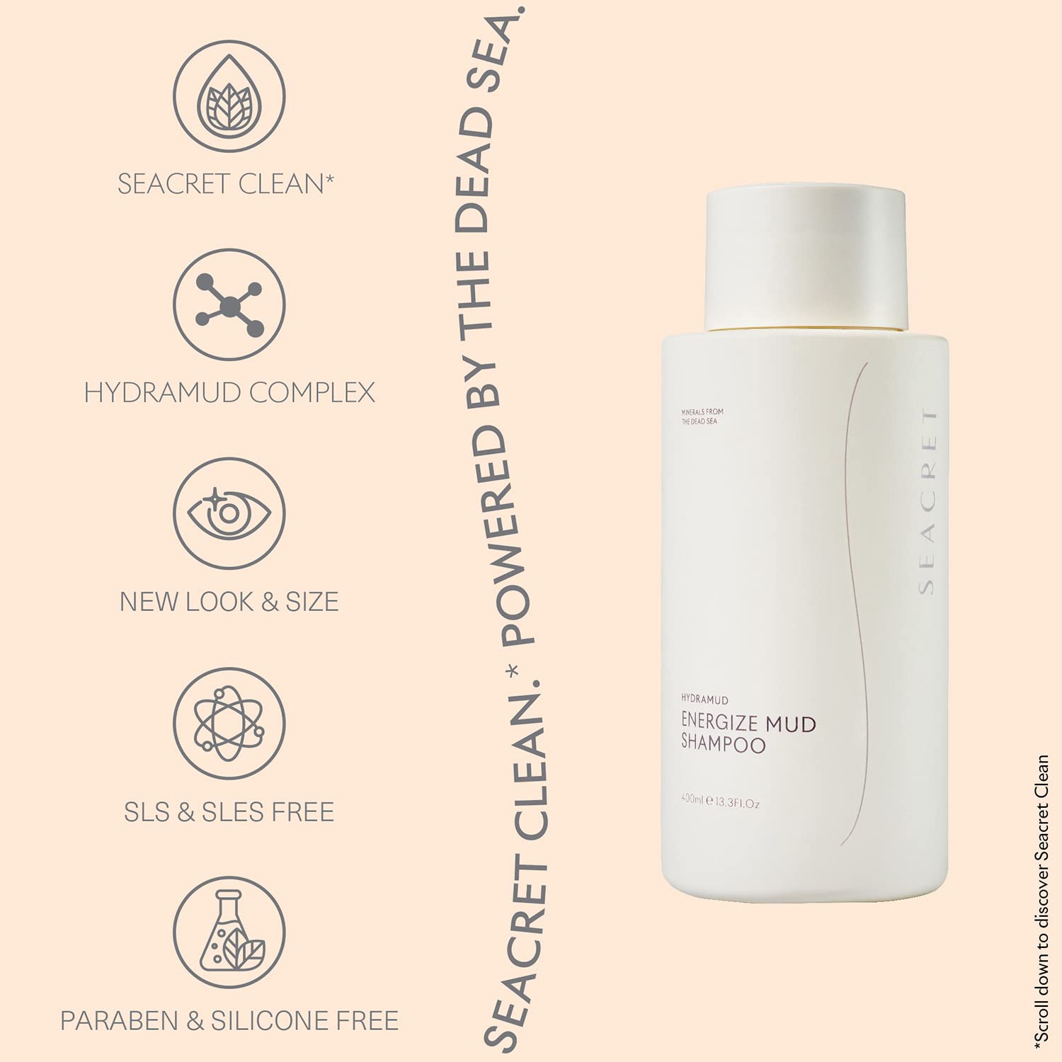 SEACRET HydraMud Shampoing with soie hydrolysée pour toucher lisse