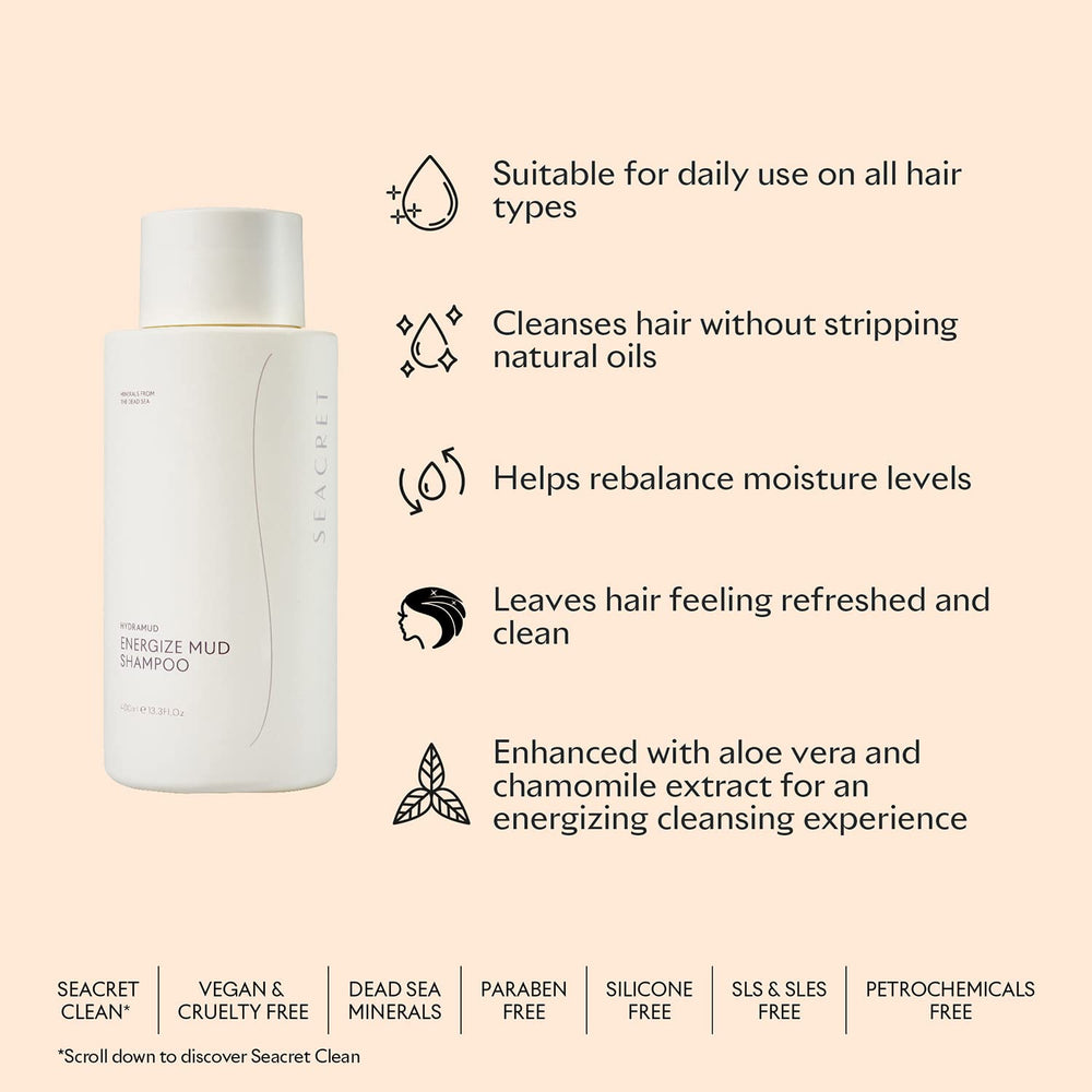 SEACRET Minéraux HydraMud Shampoing utilisation quotidienne facile