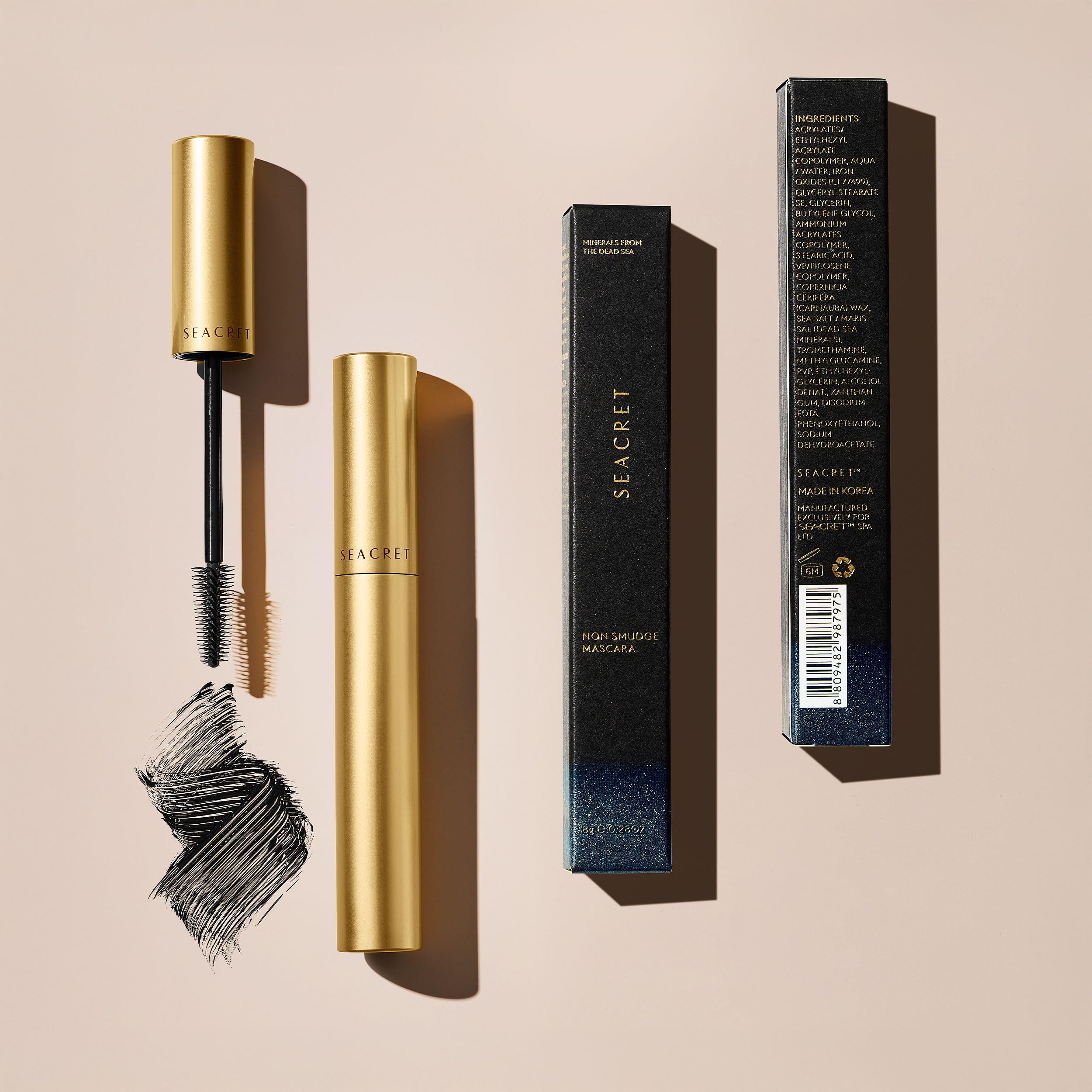 SEACRET Minéraux Mascara Tubant regard noir profond et durable.